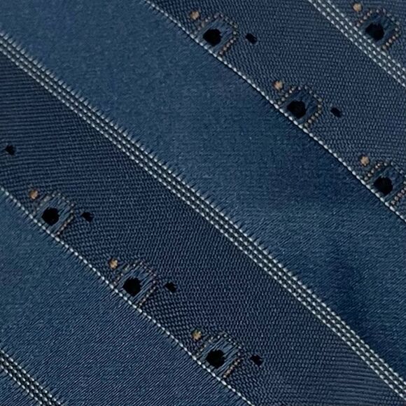 Givenchy Men's‎ Tie Blue Polyester Striped Vintage Luxury Retro Designer Necktie - Picture 4 of 8